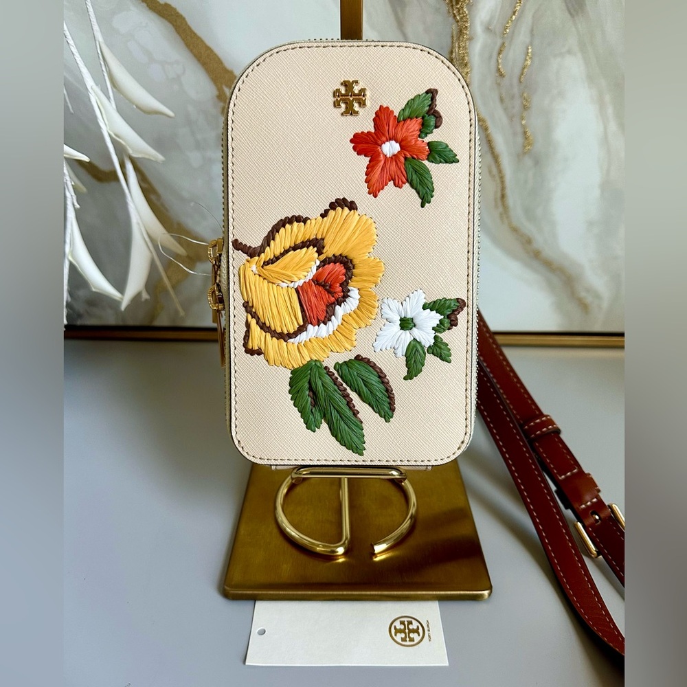 NWT Tory Burch Emerson Embroidery Phone Crossbody